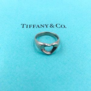 Authentic Tiffany & Co 925 Silver Open Heart Ring